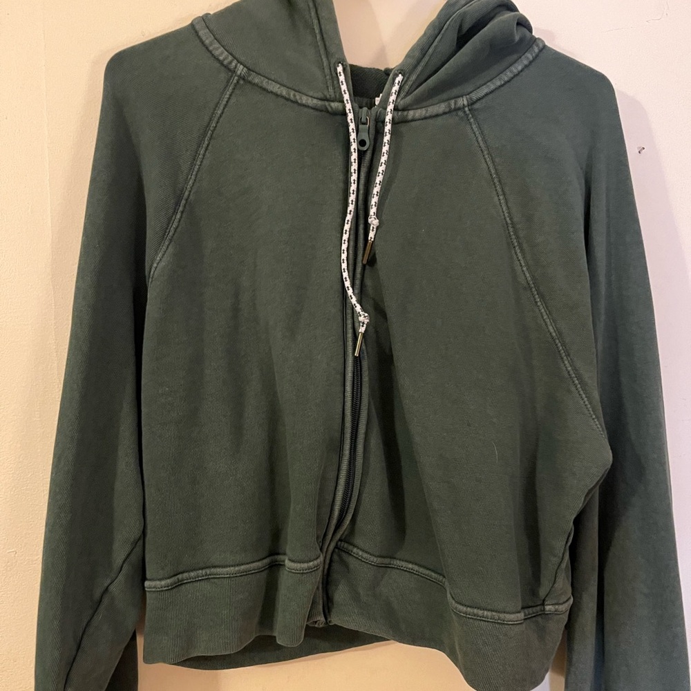 Aerie OFFLINE Green Zip-Up Hoodie